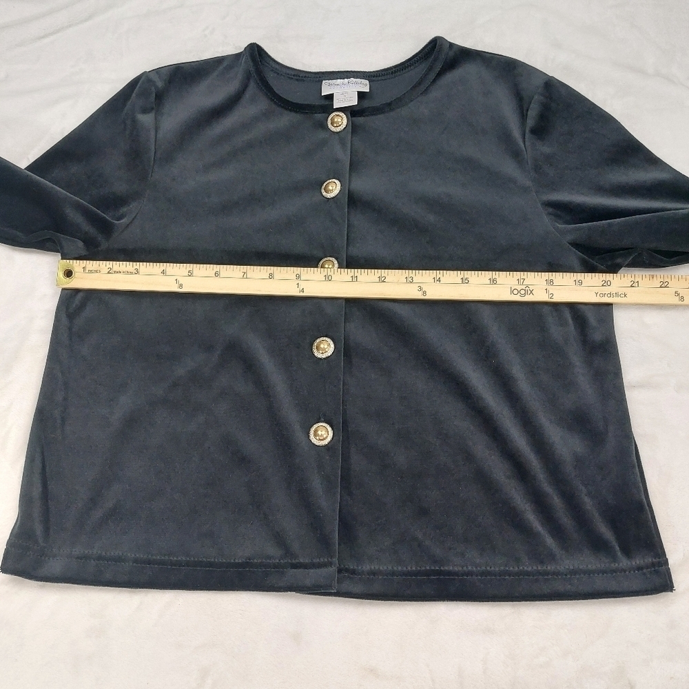 DIANE VON FURSTENBERG THE COLOR AUTHORITY VTG BLACK VELVET DRESS JACKET SET SZ M - Picture 14 of 16